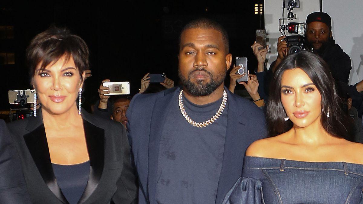 picture of Kris Jenner, Kanye west and Kim kardashian