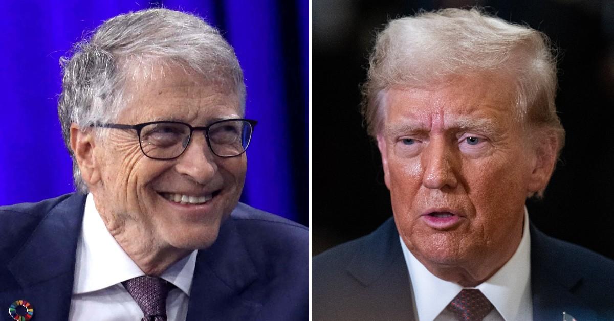 Split photo of Bill Gates, Donald Trump