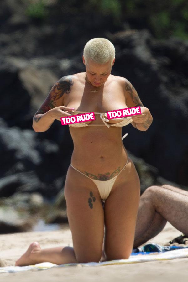 Amber Rose Topless Hawaii