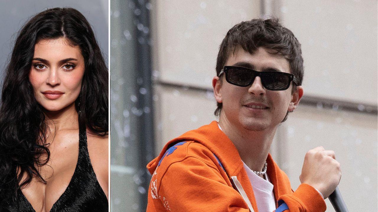 Kylie Jenner joined Timothée Chalamet in matching orange leather outfits at the 'Marty Supreme' premiere in Los Angeles.