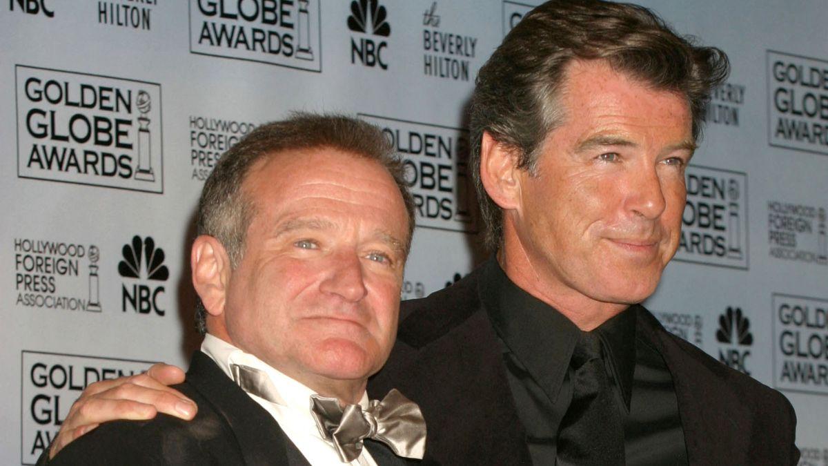 Photo of Robin Williams and Pierce Brosnan