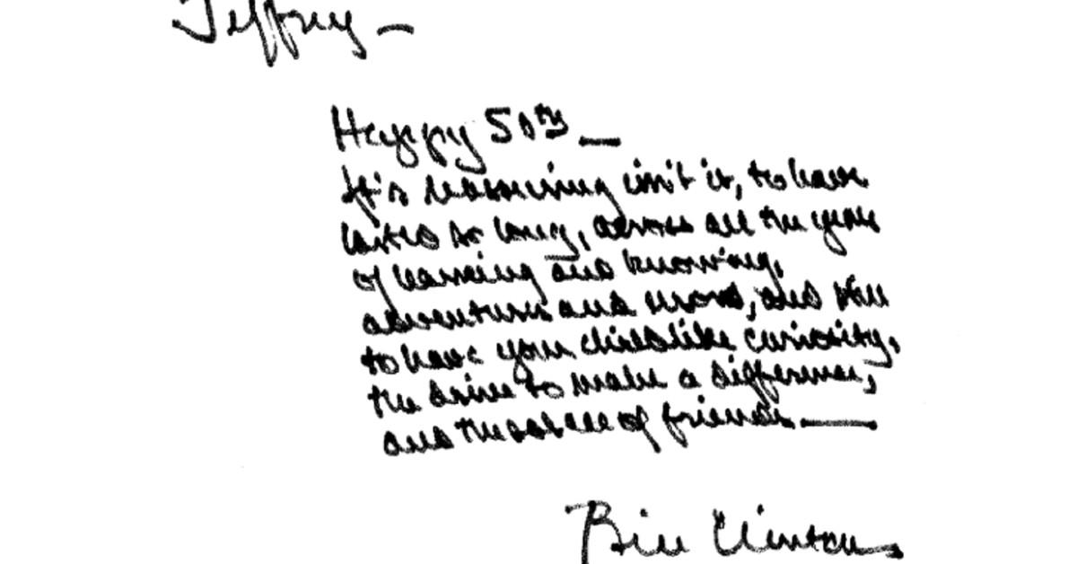 Photo of Bill Clinton's note