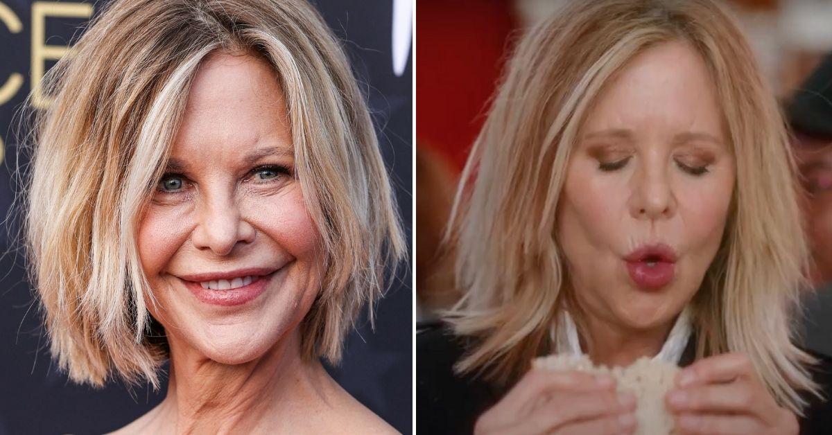 Split photo of Meg Ryan.