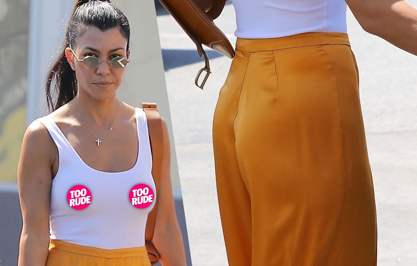 Kourtney Kardashian wore hot pants and a bra for New Year's Eve