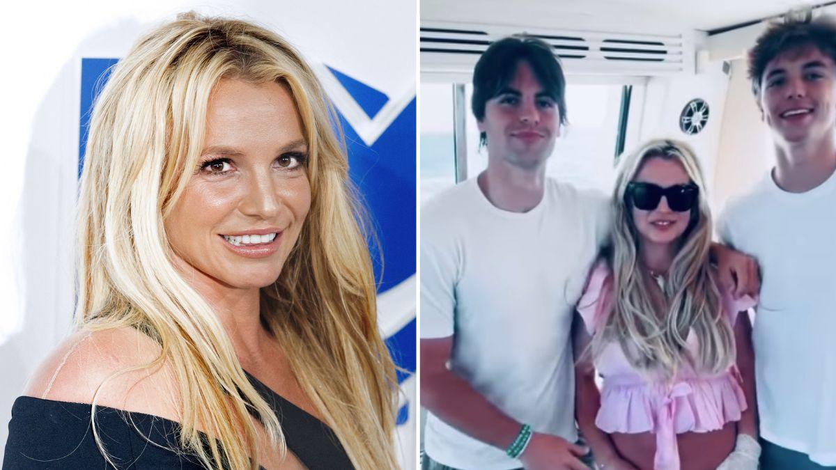 picture of Britney Spears and sons Sean and Jaden