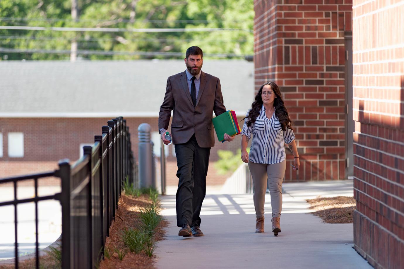 Jenelle Evans and David Eason Outside Court