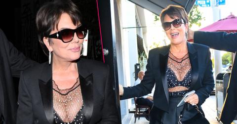 Kris Jenner Shows Cleavage In Sheer Black Outfit At Craig's