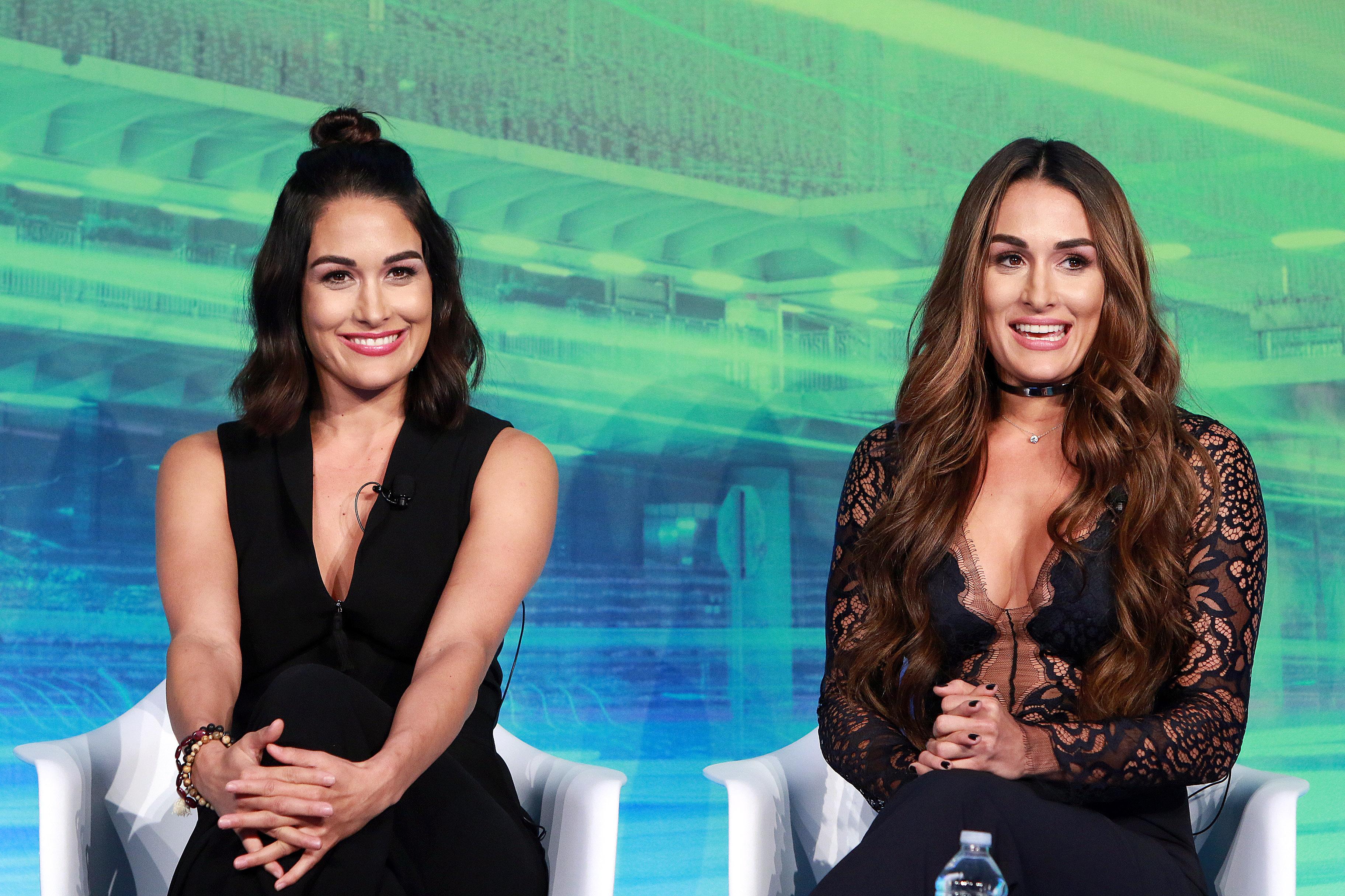 World Wrestling Entertainment (WWE) Wrestlers, Divas and Superstars Brie and Nikki Bella speak during the 2016 Advertising Week