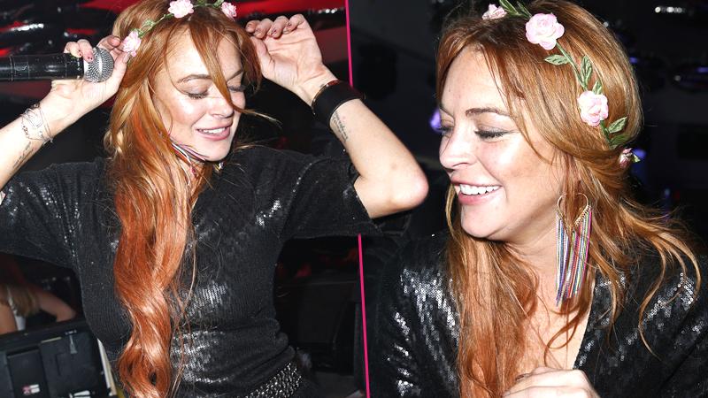 //lindsay lohan ditches sober friends keeps partying london pp sl