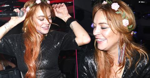 //lindsay lohan ditches sober friends keeps partying london pp sl