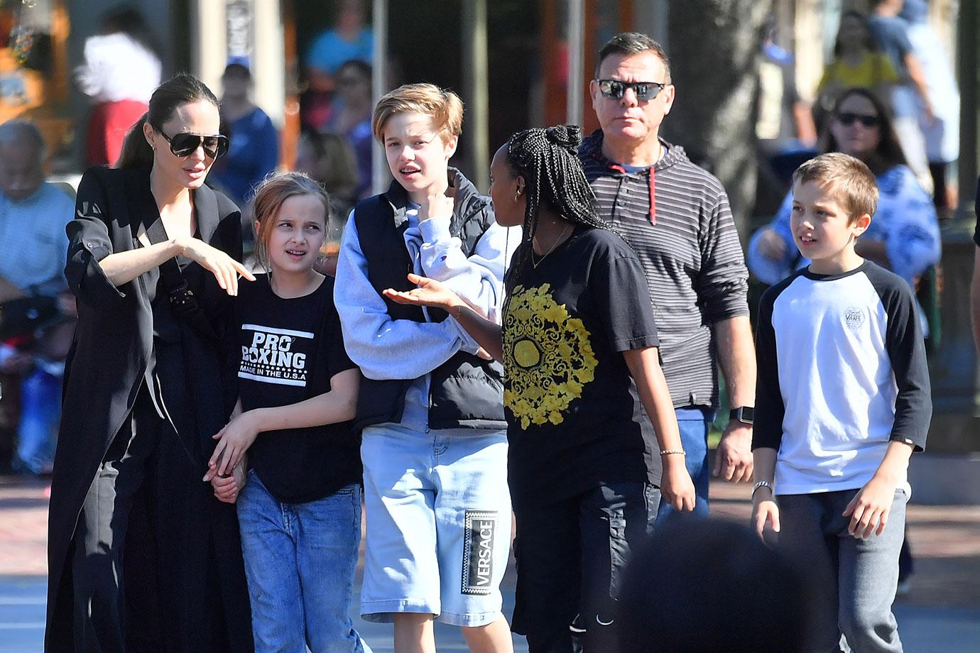 Angelina Jolie Takes Kids To Disneyland After Maddox College