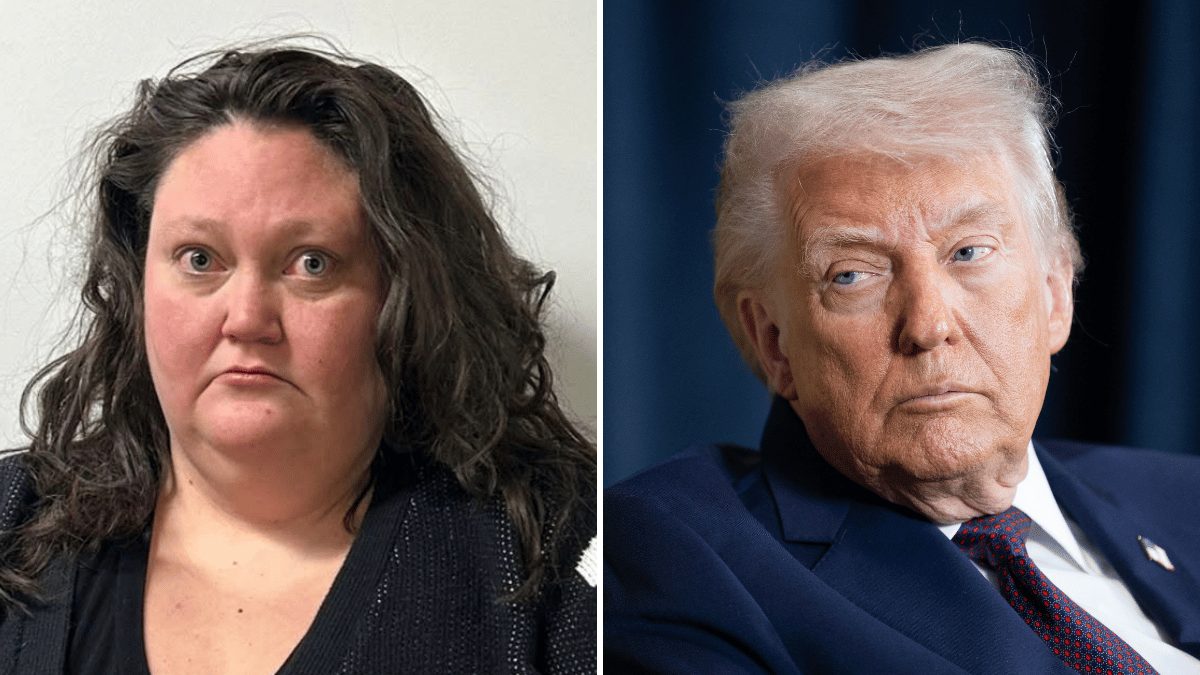 Split photo of Morgan L. Morrow, Donald Trump