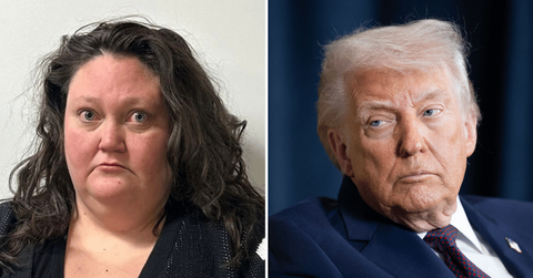 Split photo of Morgan L. Morrow, Donald Trump