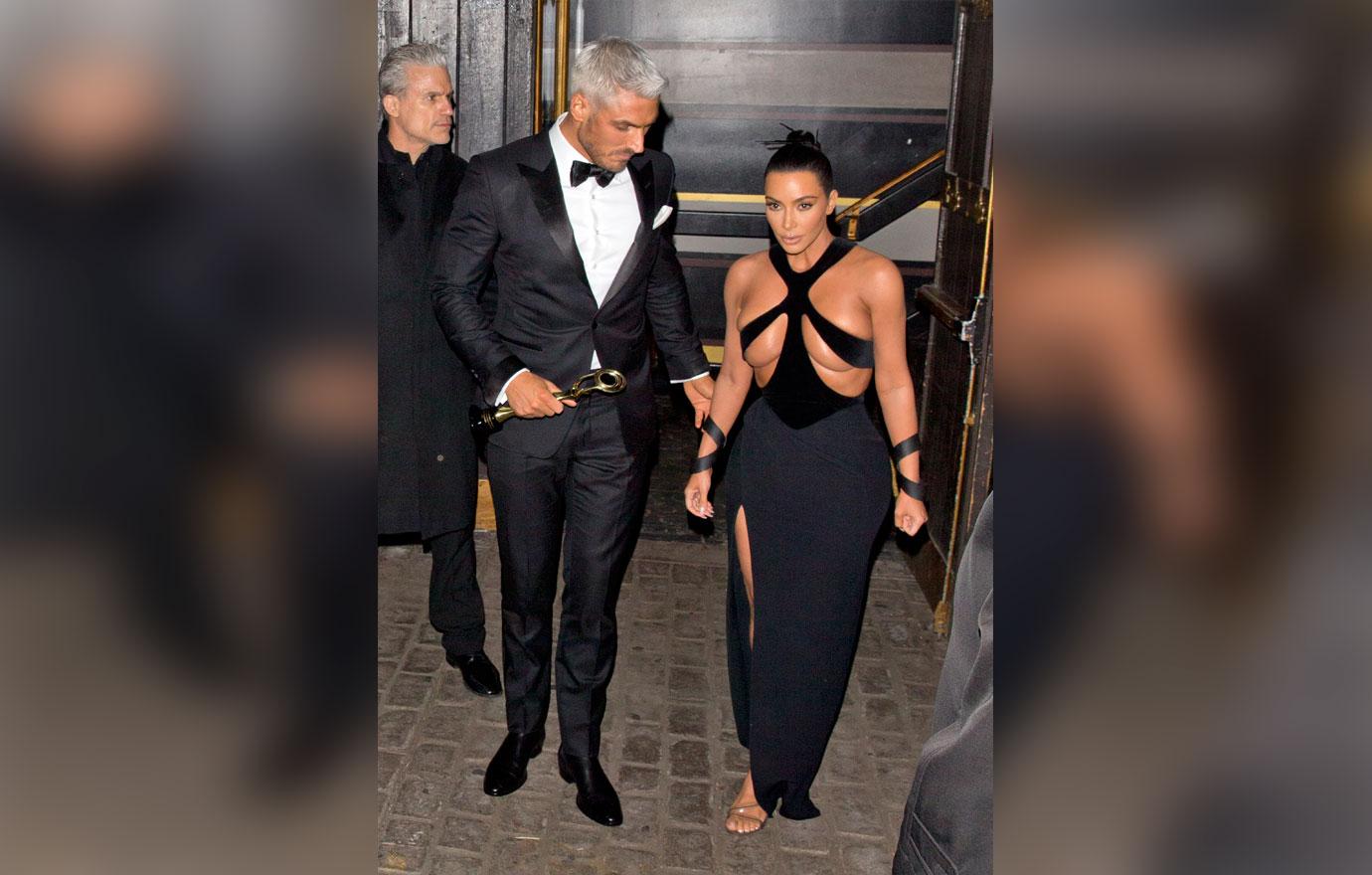 Kim Kardashian Naked Boobs Revealing Black Dress