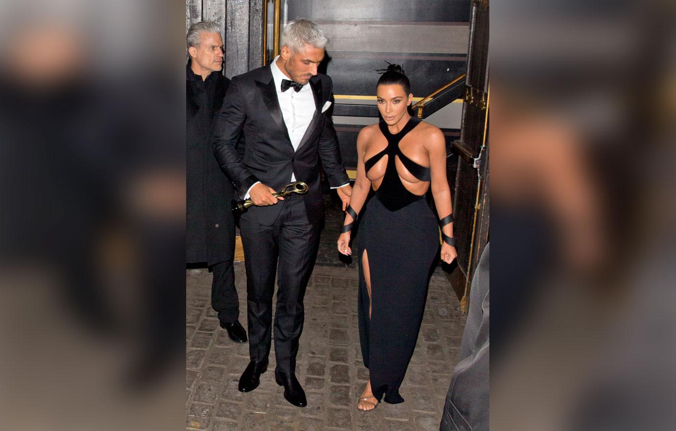 Kim Kardashian Flashes Boobs In Revealing, Nearly-Naked Black Dress