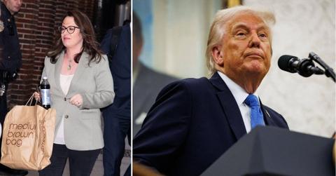 split image of Maggie Haberman and Donald Trump
