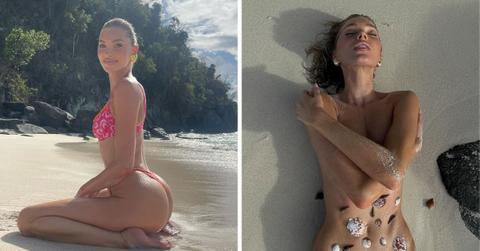 Split photos of Elsa Hosk