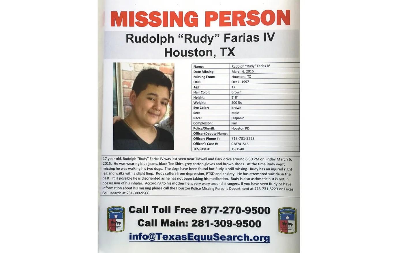 rudy missing poster