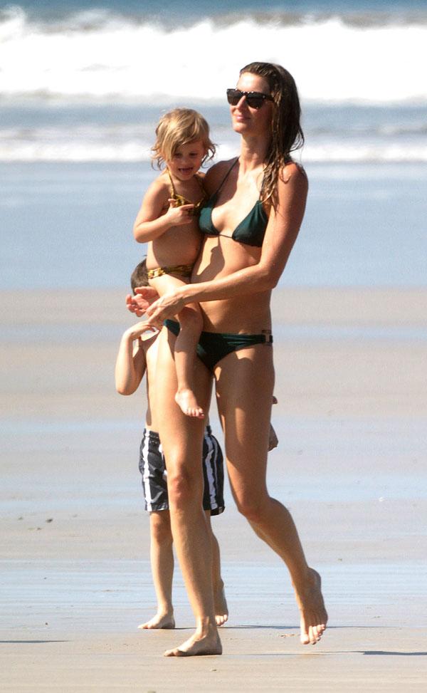 Gisele Bundhen Bikini Photos -- Family Beach Day In Costa Rica