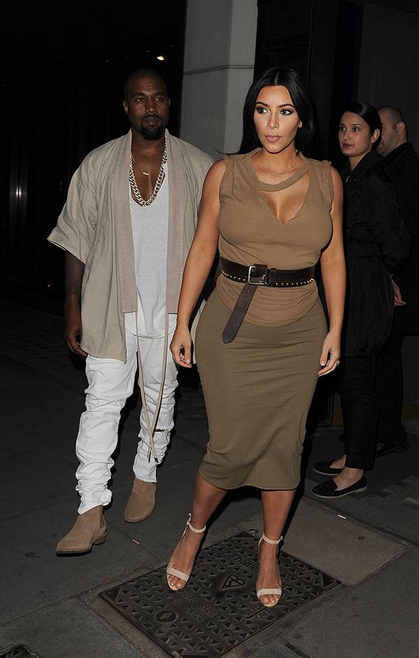 //kim kardashian pregnant waist kanye west hakkasan mayfair london