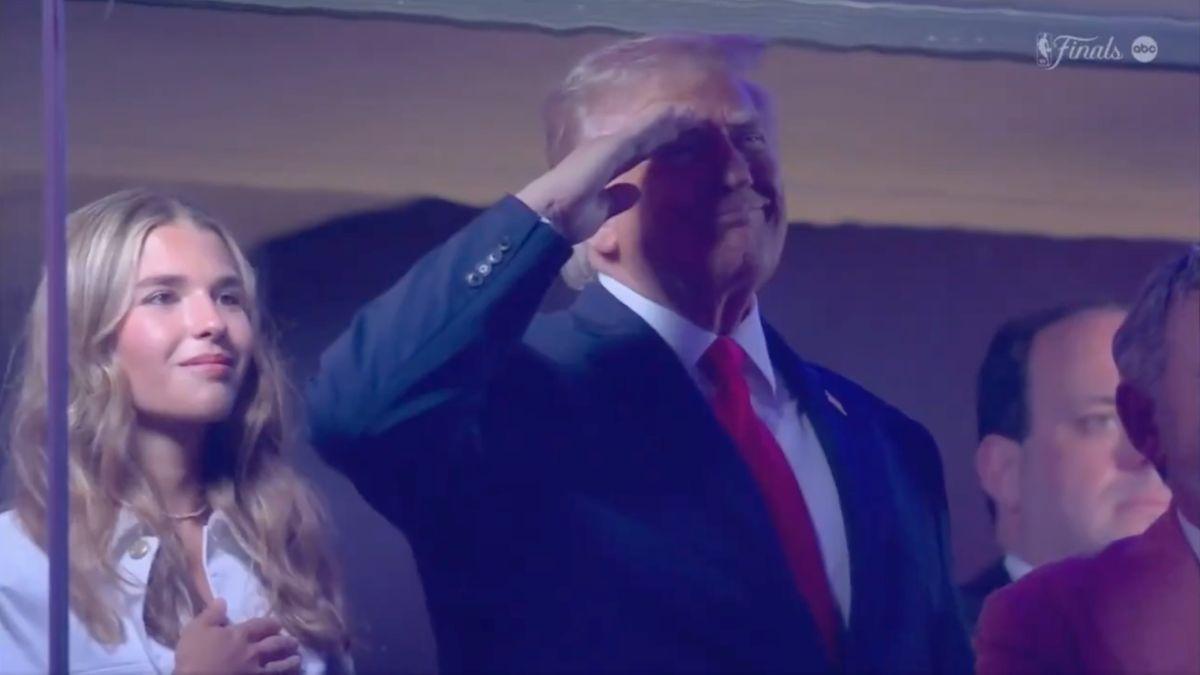 image of The president attended Game 3 of the NBA Finals with his granddaughter.