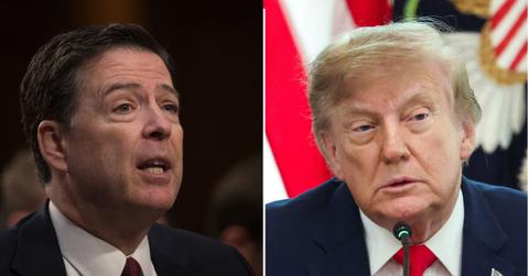 A photo of James Comey alongside a photo of Donald Trrump