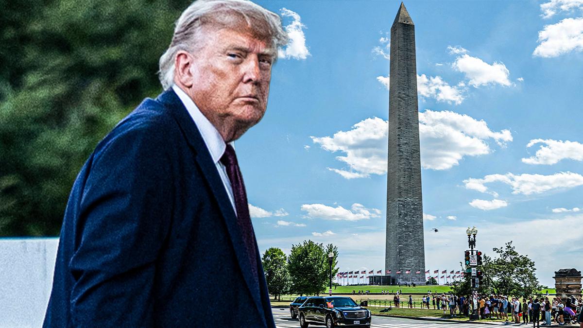 President Trump has called for a crackdown after a vandal defaced the Washington Monument.