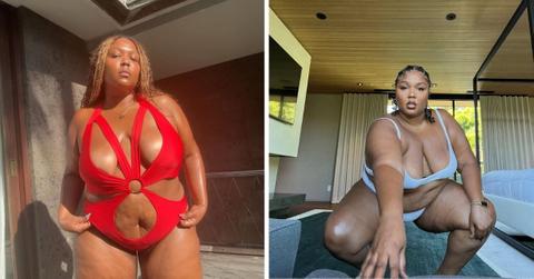 Split photo of Lizzo