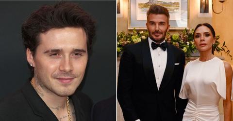 Split photo of Brooklyn Beckham, David Beckham