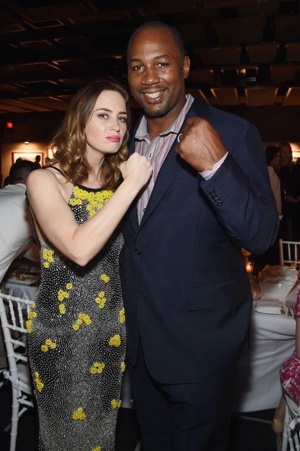 //Actress Emily Blunt and former boxer Lennox Lewis attend IWC Schaffhausen celebrates Timeless Portofino Gala Event during Art Basel Miami Beach