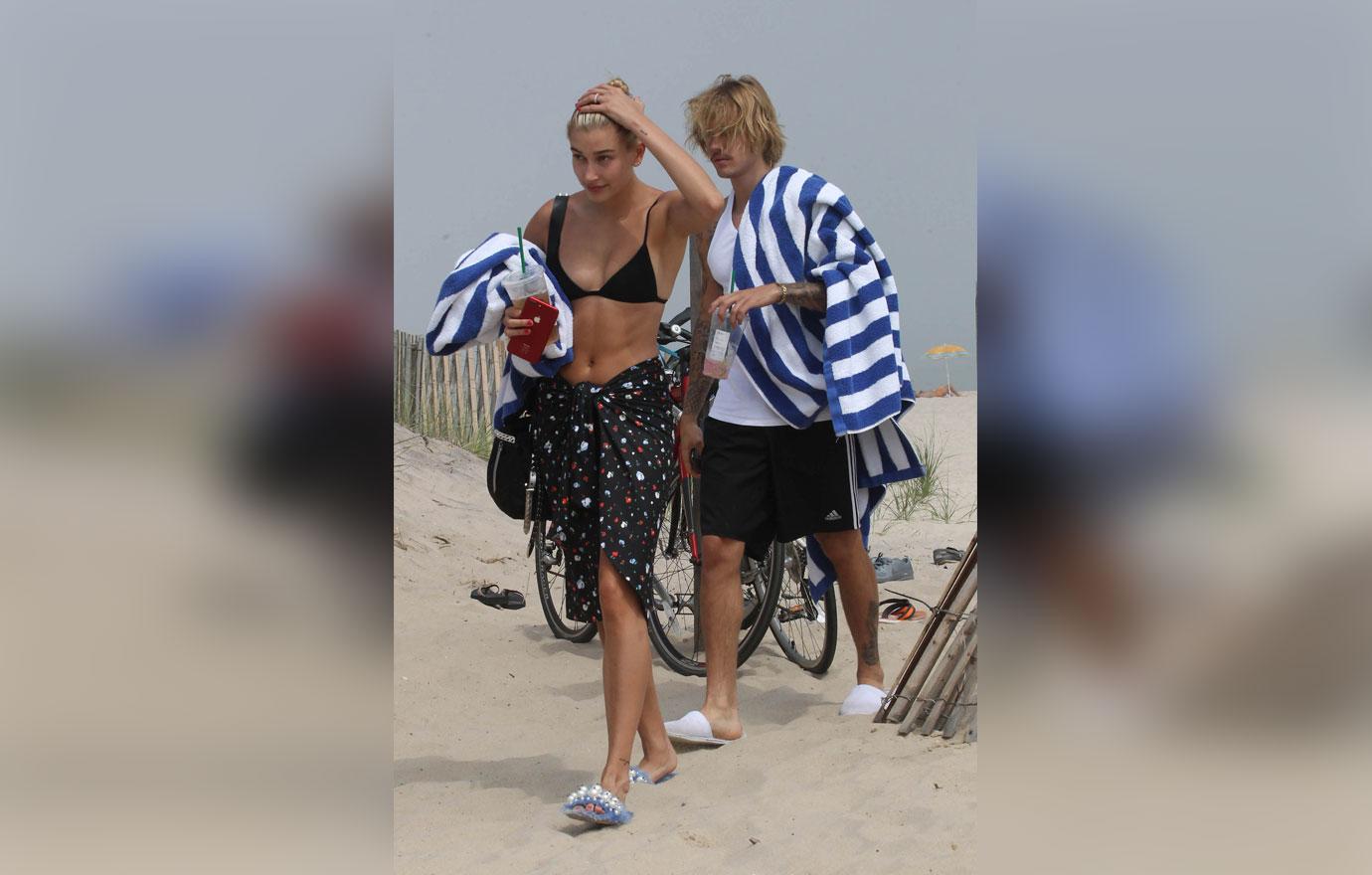 //hailey baldwin and justin bieber hit beach on july th