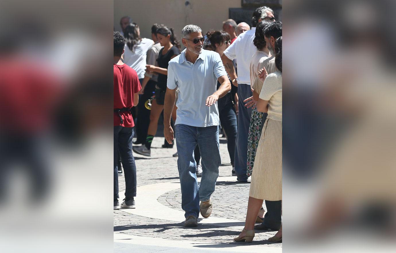 George Clooney Back On Set Car Crash