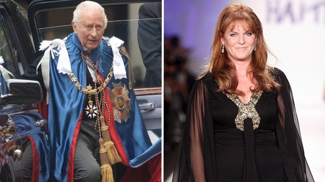 Split photos of King Charles and Sarah Ferguson