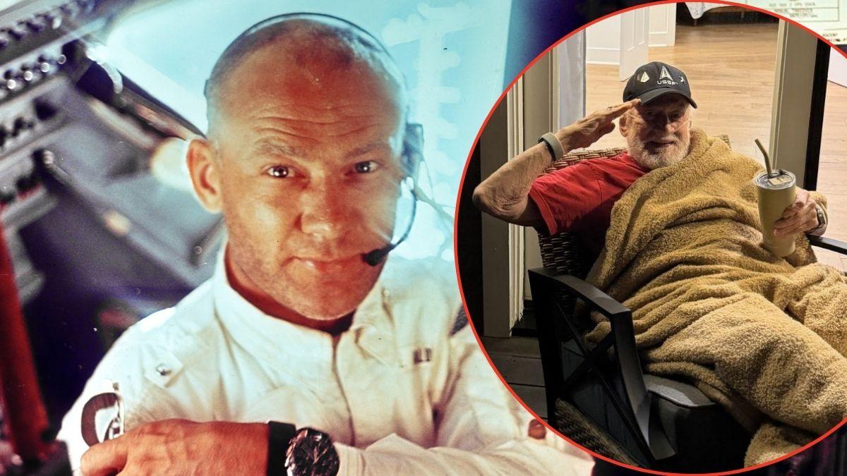 Composite photo of Buzz Aldrin.