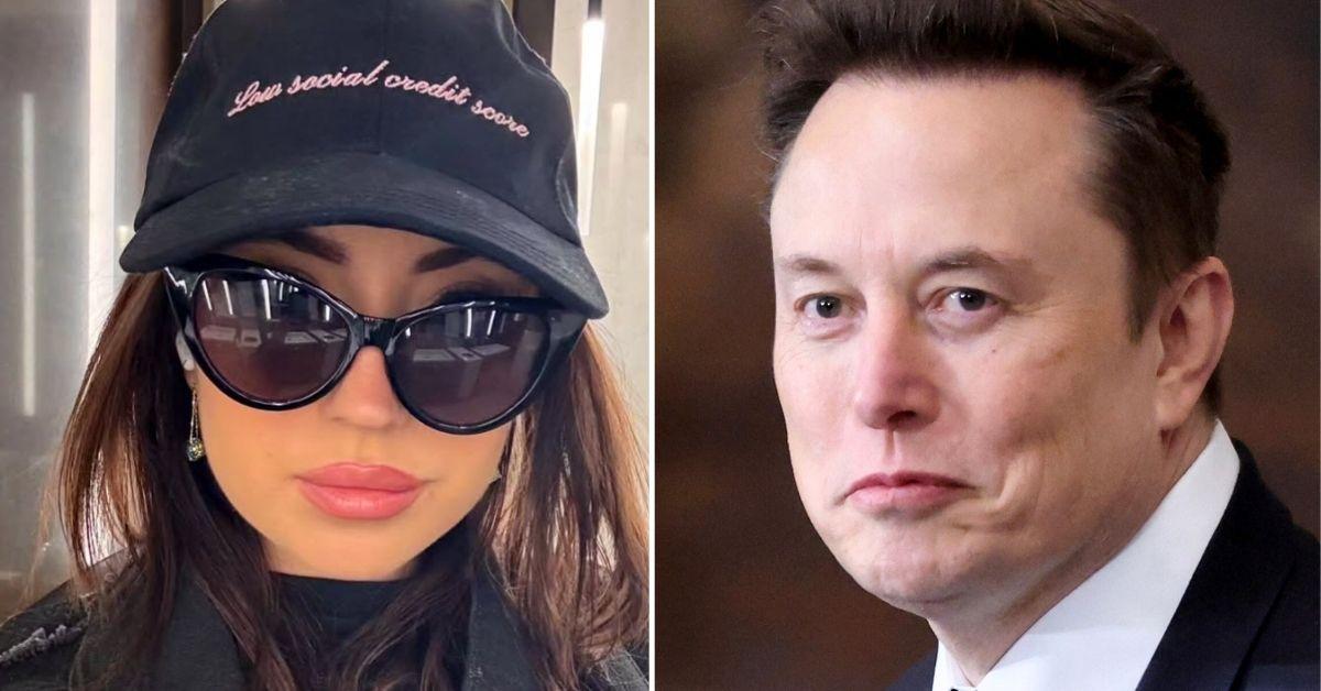 Split photo of Ashley St. Clair and Elon Musk.