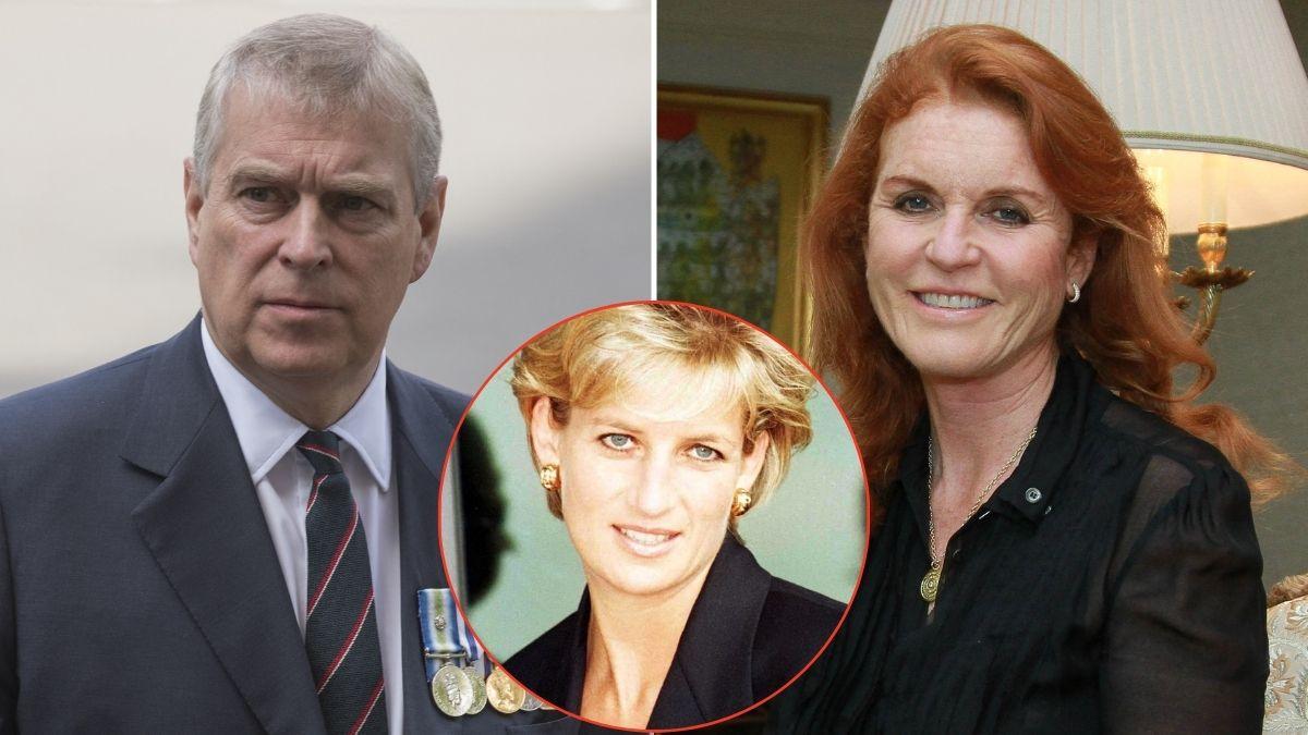 Split photos of Princess Diana, Andrew Windsor and Sarah Ferguson