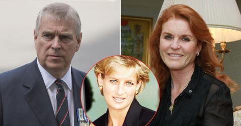 Split photos of Princess Diana, Andrew Windsor and Sarah Ferguson