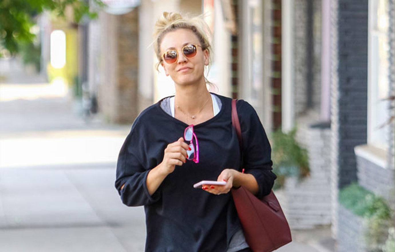 kaley cuoco working out karl cook divorce no spousal support