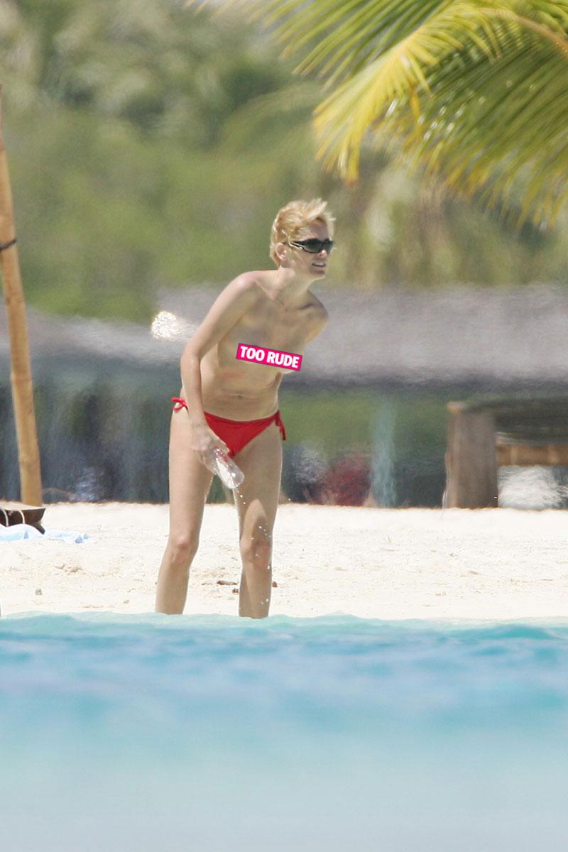 sharon stone nip slip bikini body topless beach pics