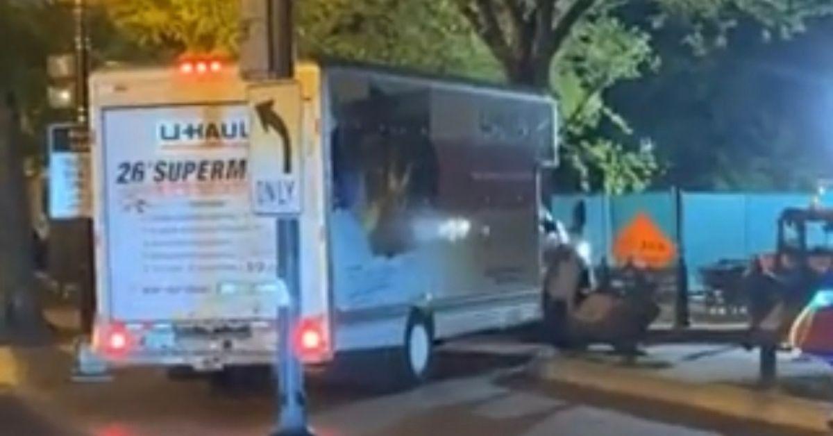 Driver With Nazi Flag Crashes U-Haul Outside White House