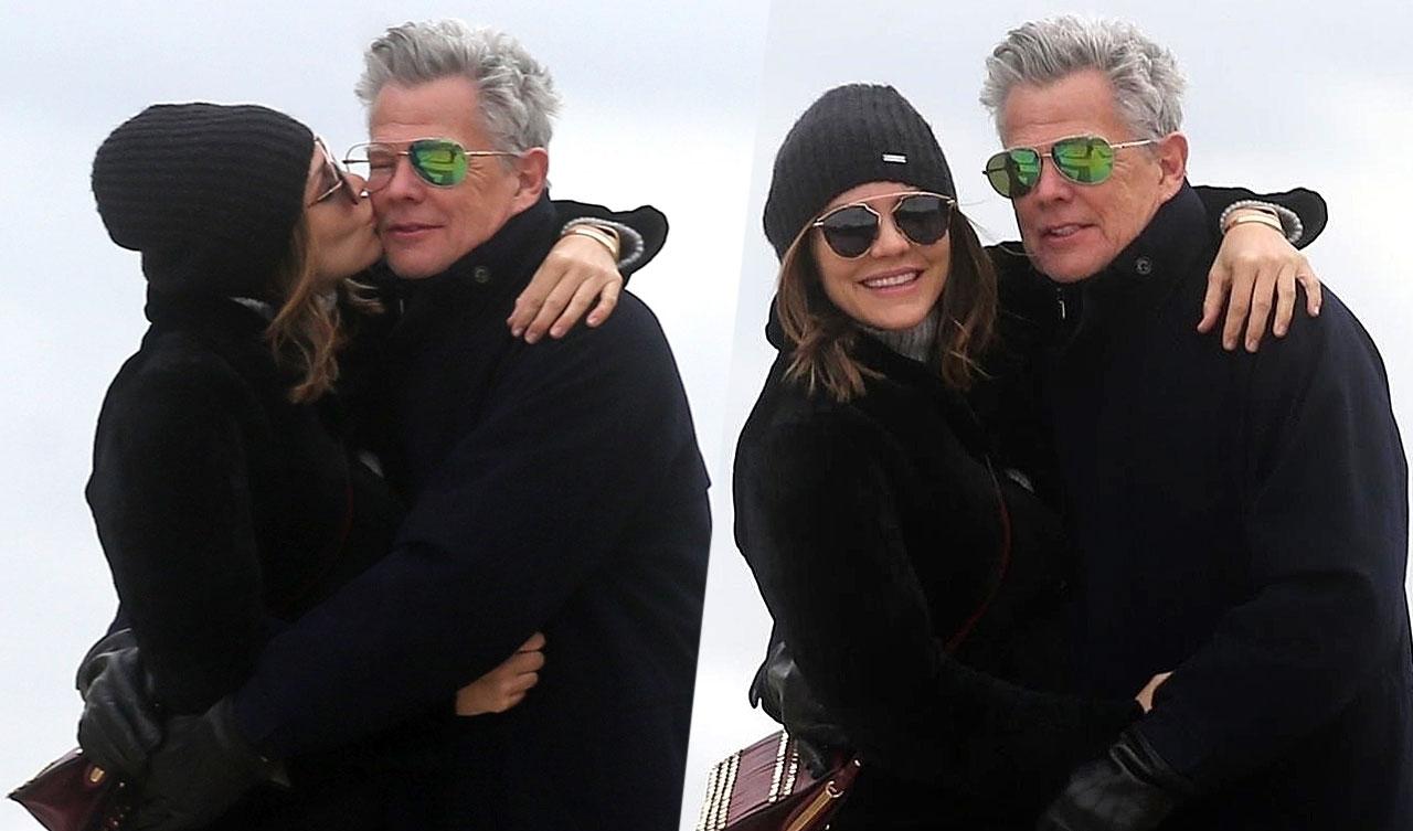 Katharine McPhee & David Foster Share Steamy Kiss On Paris Vacation