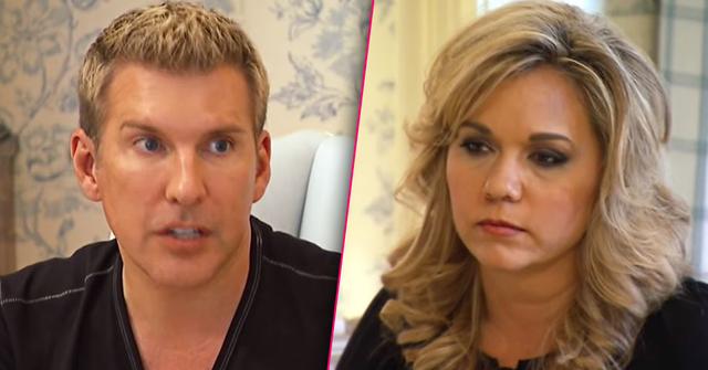 Todd Chrisley Closeup Looking Upset Split Julie Chrisley Looking Sad