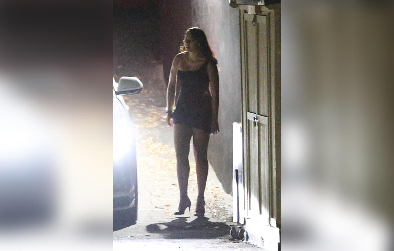 Sela Vave At Night Seen Leaving Restaurant In Short Black Dress