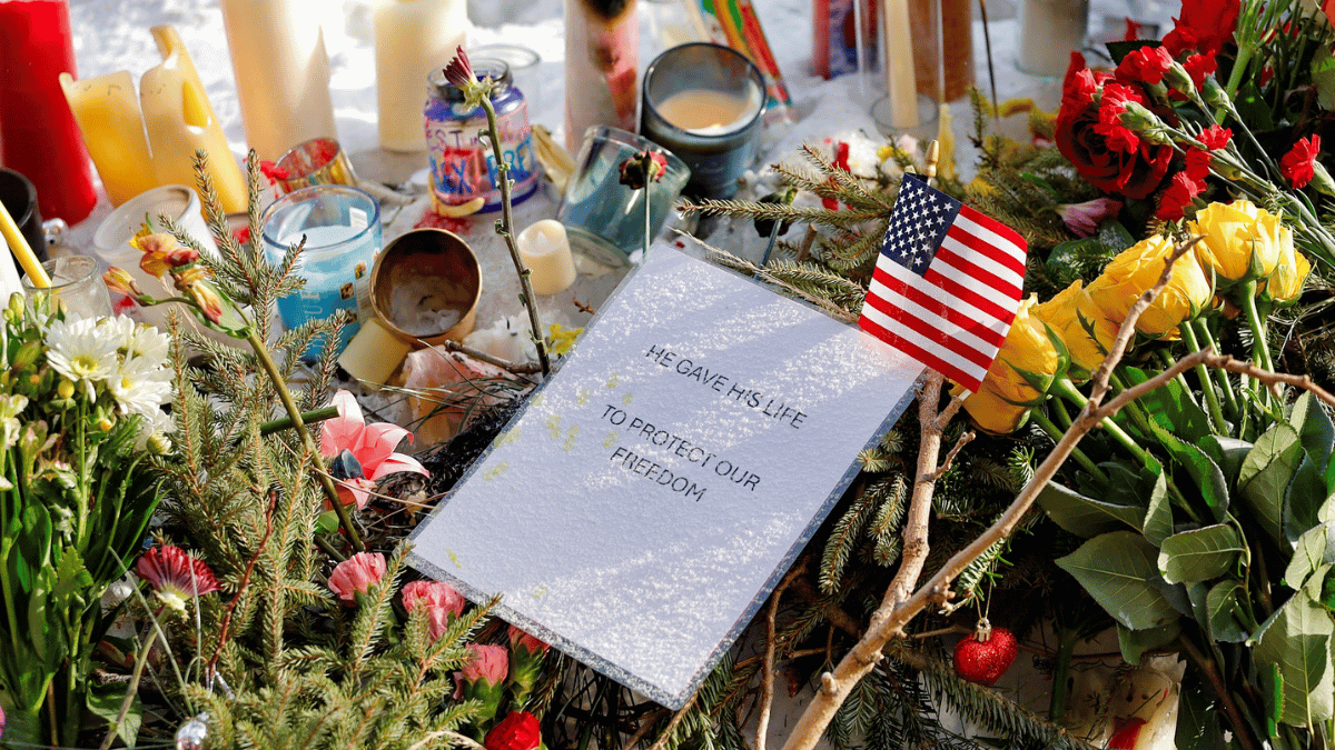 Photo of memorial where Alex Pretti was killed in Minneapolis