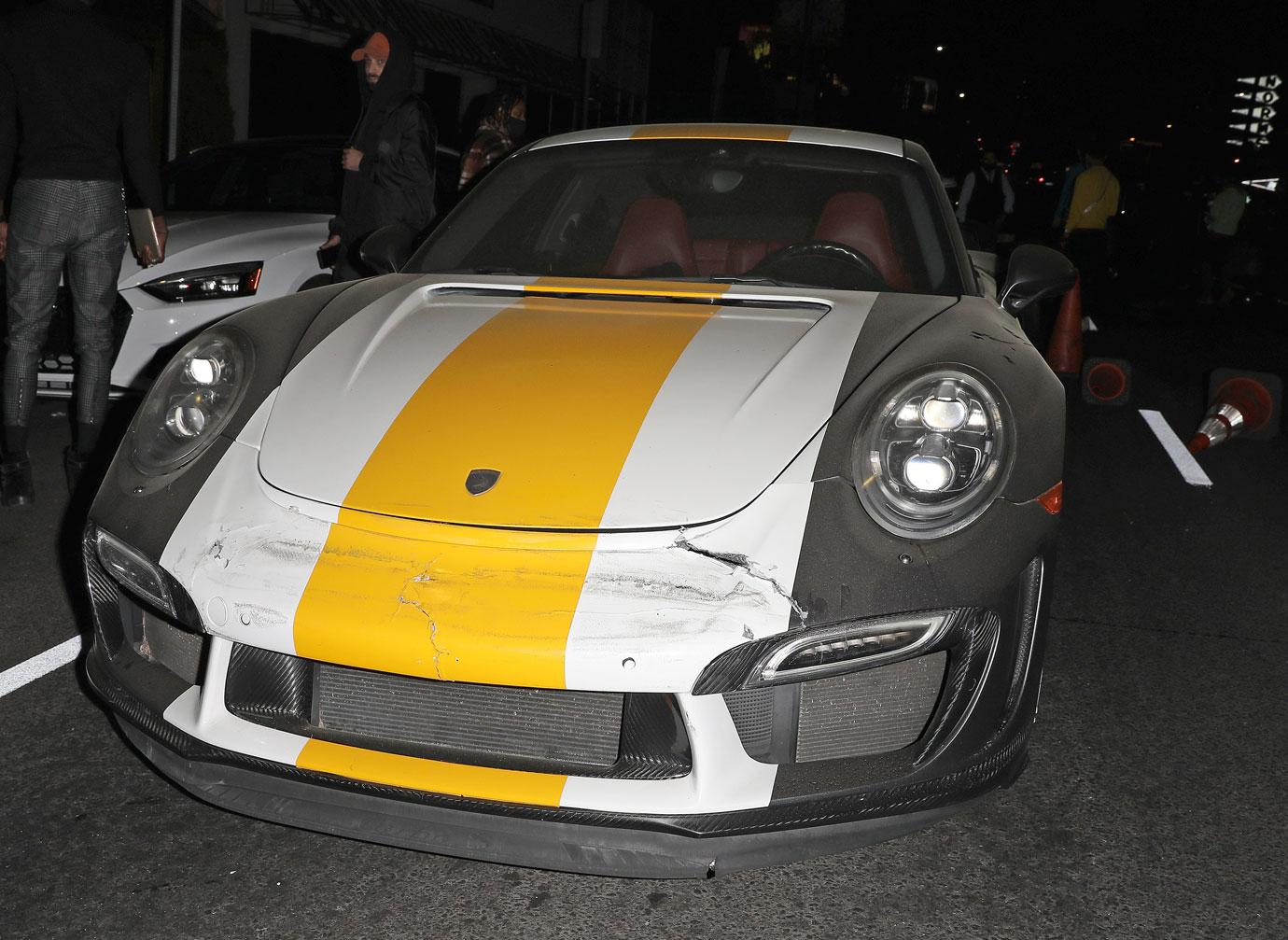 chris brown porsche hit by drunk driver in west hollywood