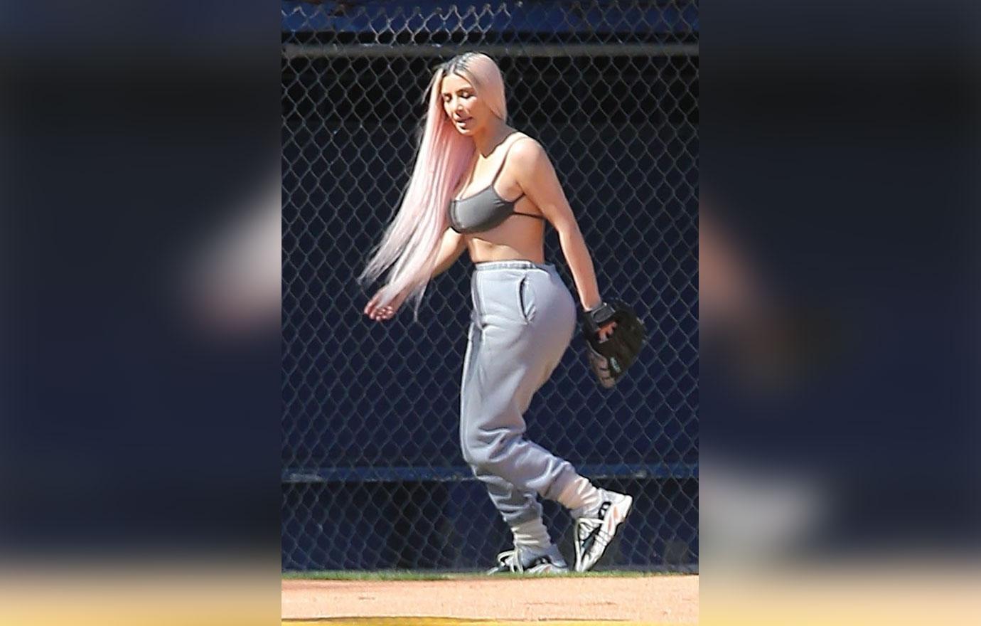 //Kim Kardashian sisters softball bra