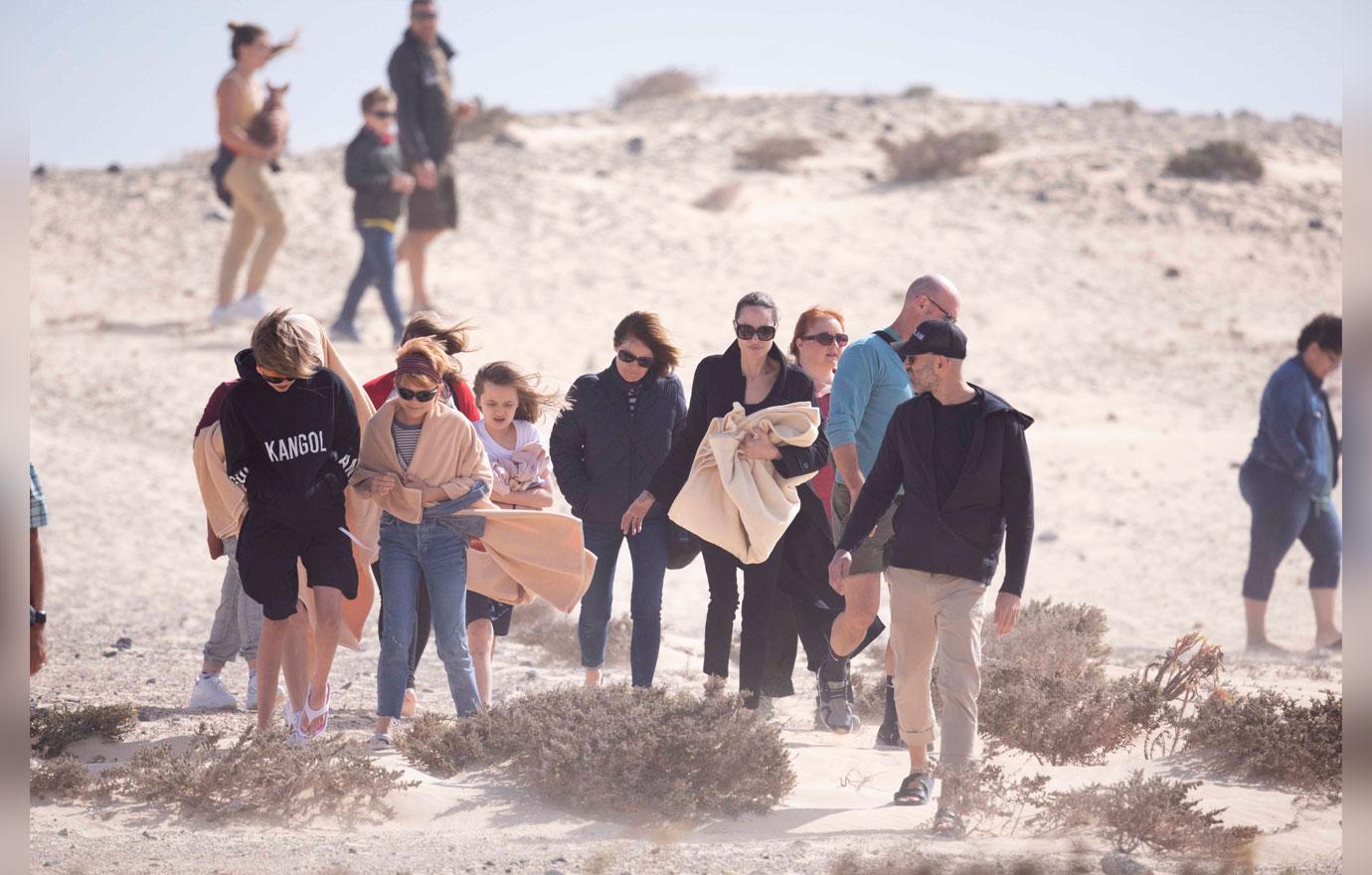 Angelina Jolie And Kids Enjoy Beach Without Maddox