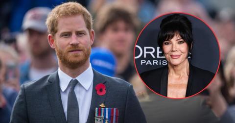Photo of Prince Harry with Kris Jenner insert