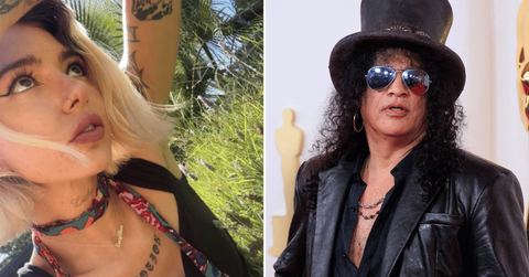 Composite photo of musician Slash and step-daughter Lucy-Bleu Knight.