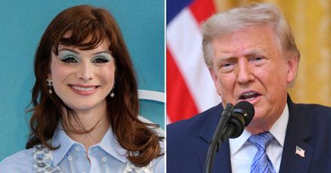 A photo of Dylan Mulvaney alongside a photo of Donald Trump